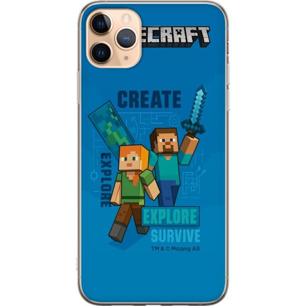 Apple iPhone 11 Pro Max Läpinäkyvä kuori Minecraft Luolastot