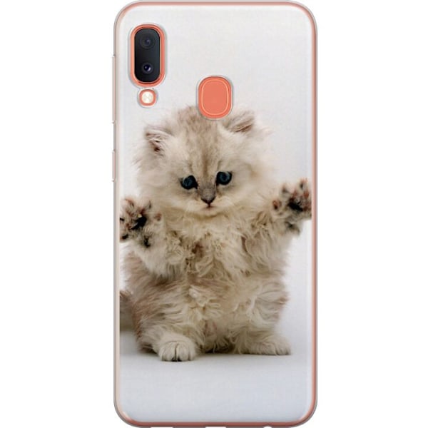 Samsung Galaxy A20e Läpinäkyvä kuori Kissa