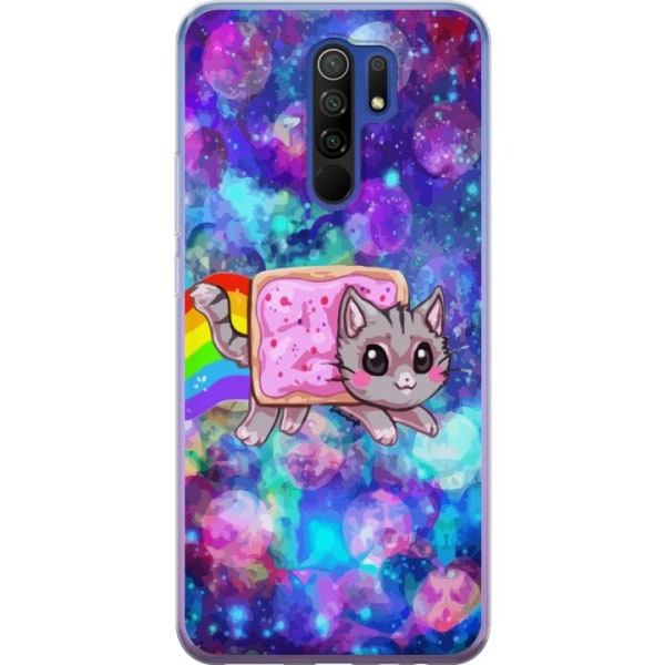 Xiaomi Redmi 9 Gennemsigtig cover Flyvende kat