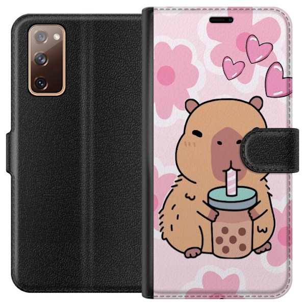 Samsung Galaxy S20 FE Lompakkokotelo Kawaii Capybara Sydän An