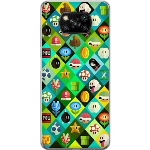 Xiaomi Poco X3 NFC Läpinäkyvä kuori Super Mario