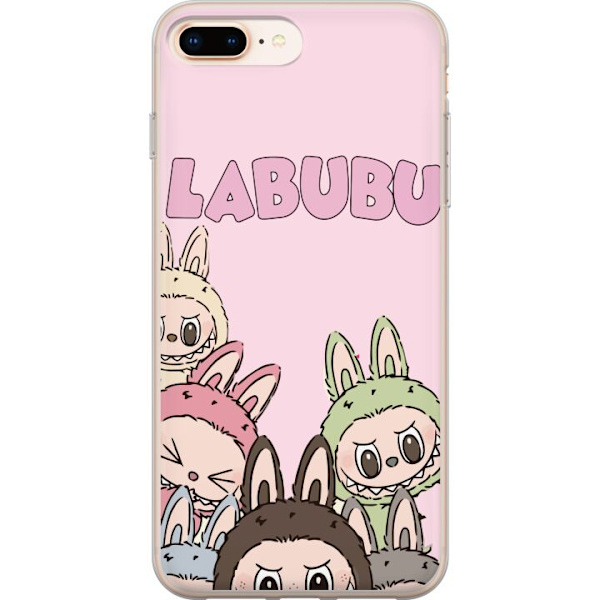 Apple iPhone 8 Plus Genomskinligt Skal Labubu Pop Mart Karaktärer Figurer Samlarobjekt Populär Figurserie Design Pop Mart Toy Art Motiv