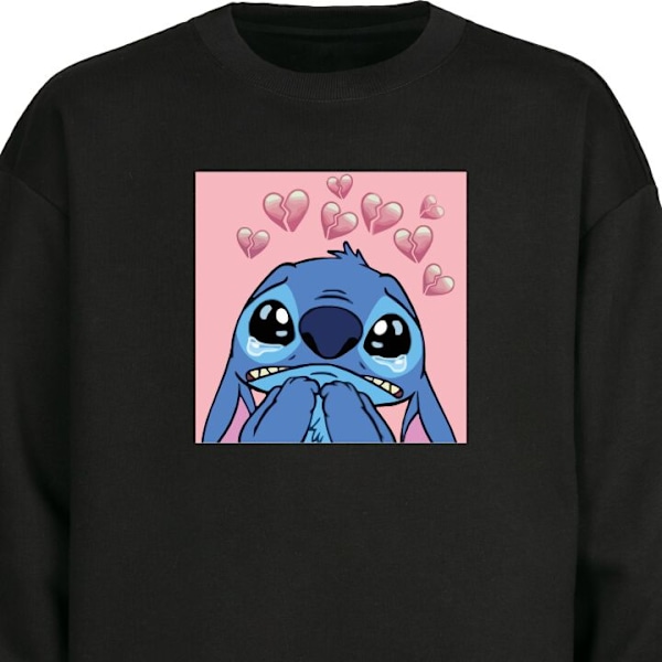 Sweatshirt för Vuxen | Klassisk Collegetröja Stitch svart XL