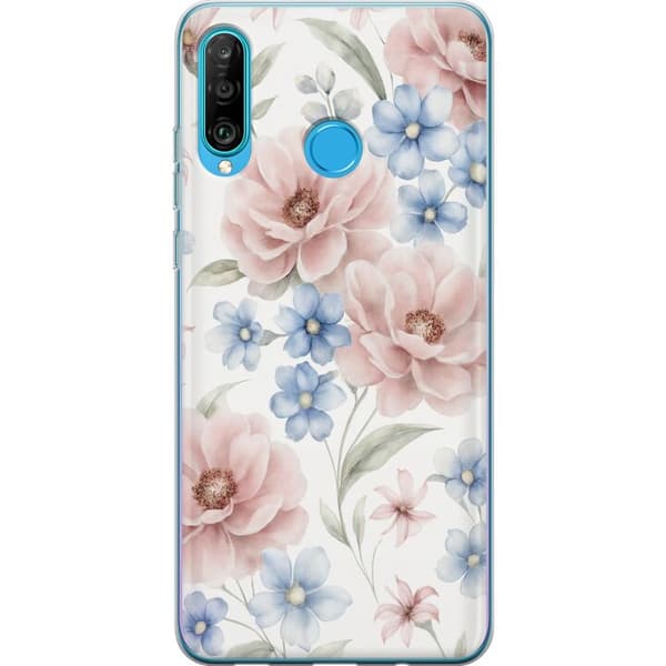 Kompatibelt Mobilskal till Huawei P30 lite Romantiska blommor