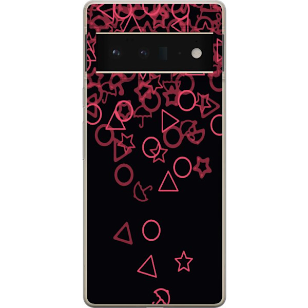 Google Pixel 6 Pro Genomskinligt Skal Squid Game Ikoner Serie Design Populärt TV Spel Ikoner Grafiskt Motiv Asiatisk Trend Dramaserie