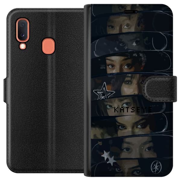 Kompatibel Tegnebogsetui til Samsung Galaxy A20e KATSEYE sort