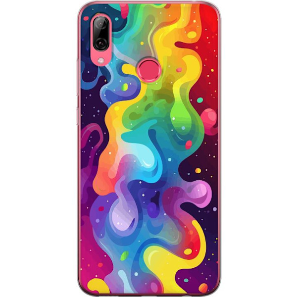 Huawei Y7 (2019) Genomskinligt Skal Color Splash Abstrakt Konst Design Färgstarkt Mönster Modern Populär Väggkonst Grafiskt Trend