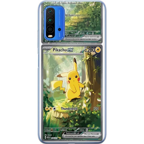 Kompatibelt Mobilskal till Xiaomi Redmi Note 9 4G Pikachu grön