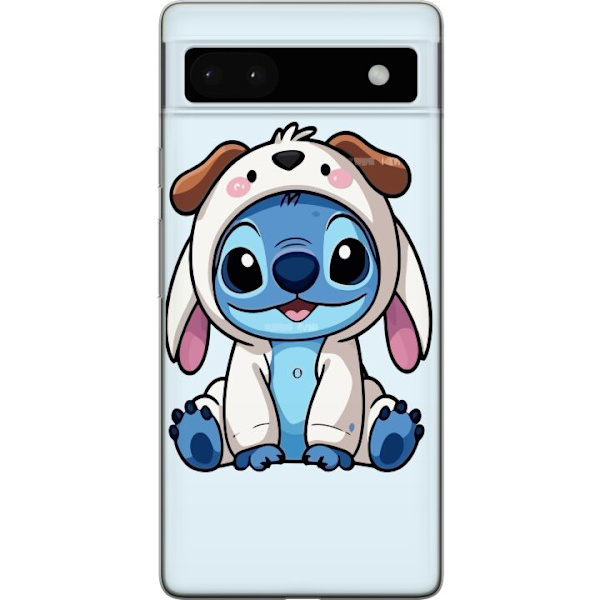 Google Pixel 6a Läpinäkyvä kuori Stitch Koirapuku Lilo & Stitch Disney Hauska Design Sininen Avaruusolento Sarjakuva Hahmo Suosittu Lapsille Suosit