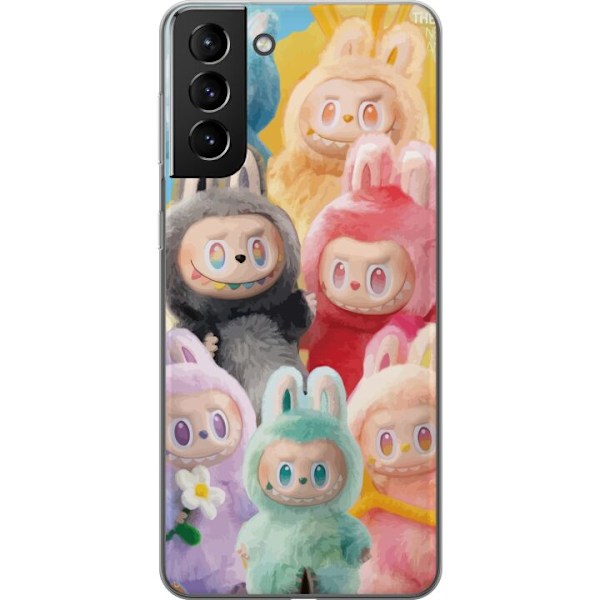 Samsung Galaxy S21+ 5G Genomskinligt Skal Labubu Sketch Style – Handritat monster i tusch