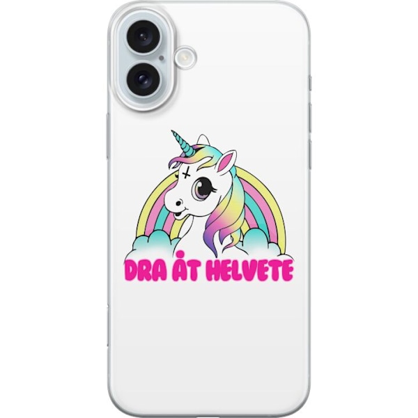 Apple iPhone 16 Plus Gennemsigtig cover Unicorn