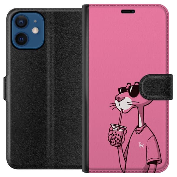 Kompatibel Tegnebogsetui til Apple iPhone 12 Pink Panther Drink
