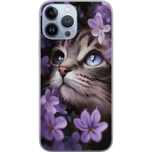 Kompatibel Mobilcover til Apple iPhone 13 Pro Max Kat og blomster