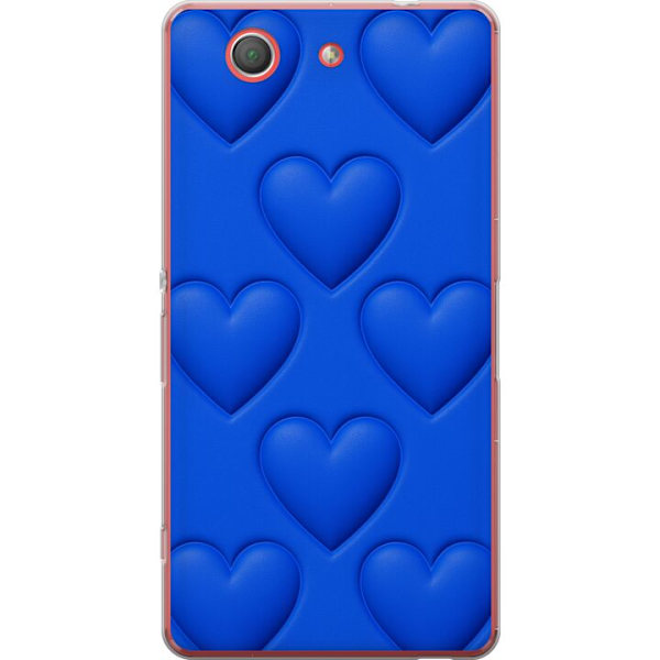 Sony Xperia Z3 Compact Gennemsigtig cover Blå Hjerter