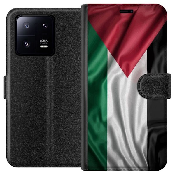 Xiaomi 13 Pro Lompakkokotelo Palestiinan lippu – ikoninen vapauden symboli punaisessa, mustassa, valkoisessa ja vihreässä