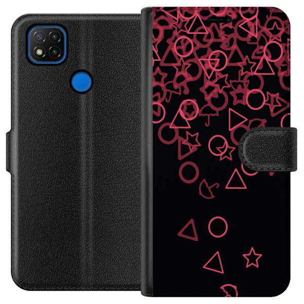 Xiaomi Redmi 9C Tegnebogsetui Squid Game Ikoner Serie Design Populært TV Spil Ikoner Grafisk Motiv Asiatisk Trend Dramaserie