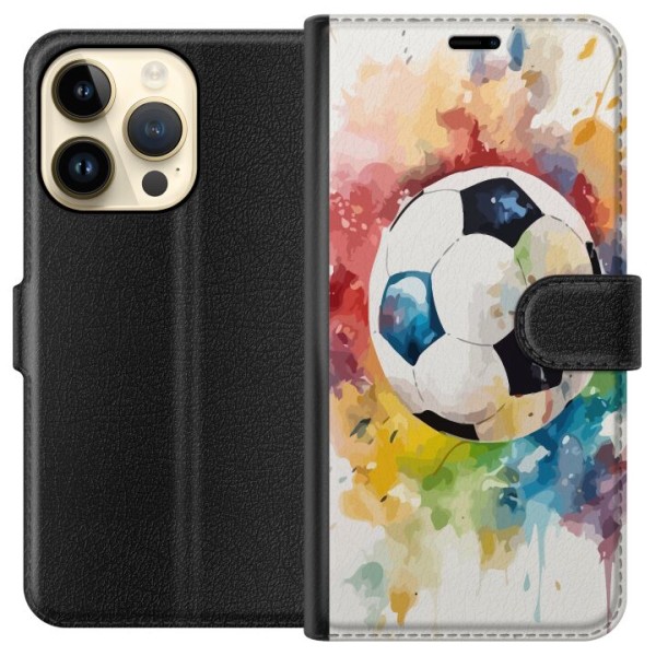 Apple iPhone 14 Pro Tegnebogsetui Fodbold