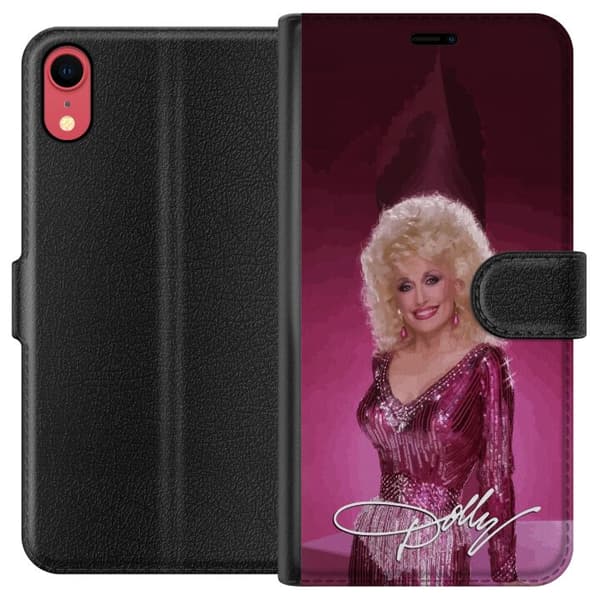 Kompatibelt Lommeboketui til Apple iPhone XR Dolly Parton i glittrande rosa klänning rosa