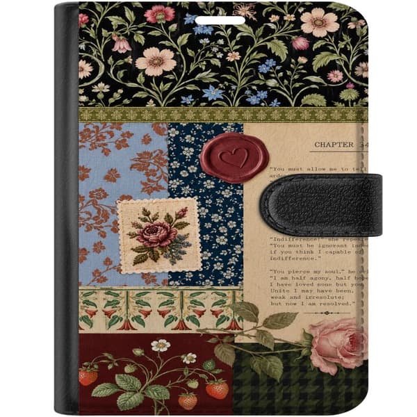 Kompatibelt Plånboksfodral till Apple iPhone Duo Beige blomsterbrev beige