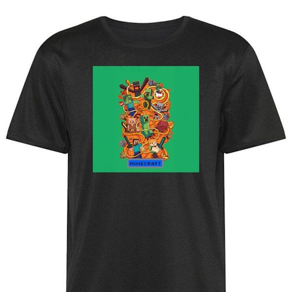 Treeni T-paita | Urheilu T-paita Aikuisille Minecraft musta XX-Large