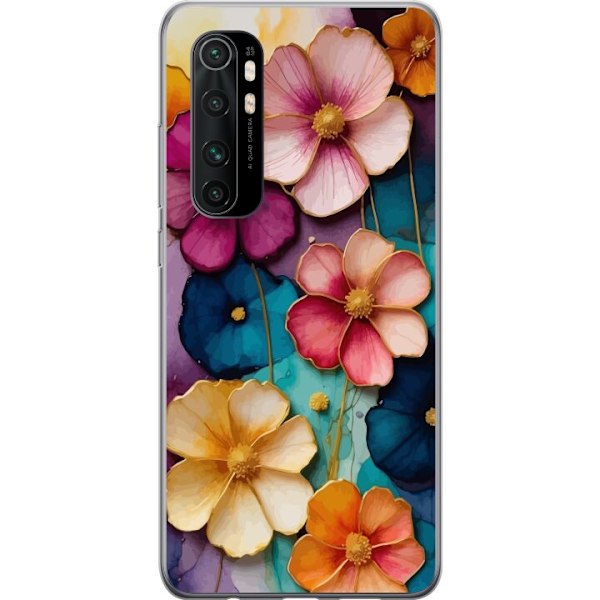 Xiaomi Mi Note 10 Lite Genomskinligt Skal Blommor Färger