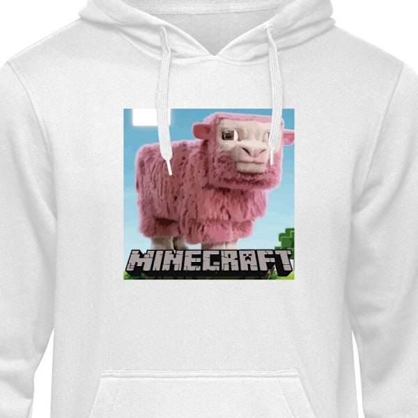Hoodie för Vuxen | Bekväm Huvtröja A Minecraft Movie vit L