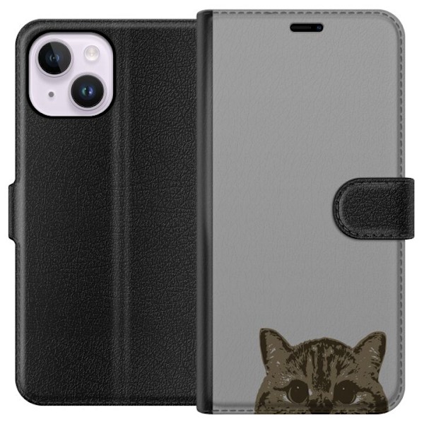 Apple iPhone 14 Plus Plånboksfodral Grå Kattblick – stilre