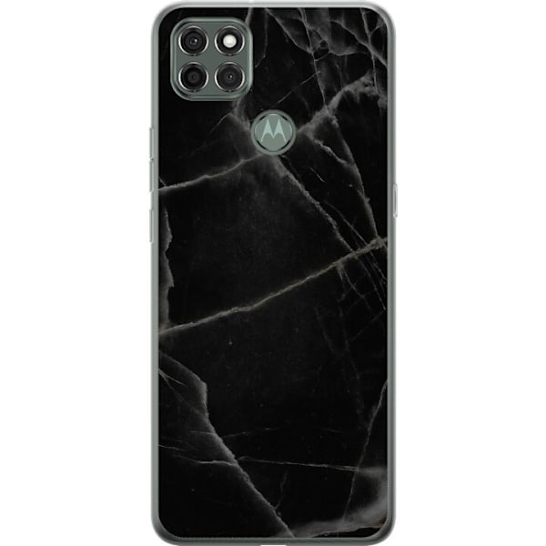 Motorola Moto G9 Power Gennemsigtig cover Sort marmor