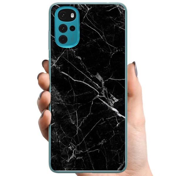 Motorola Moto G22 TPU Mobilcover Sort Marmor