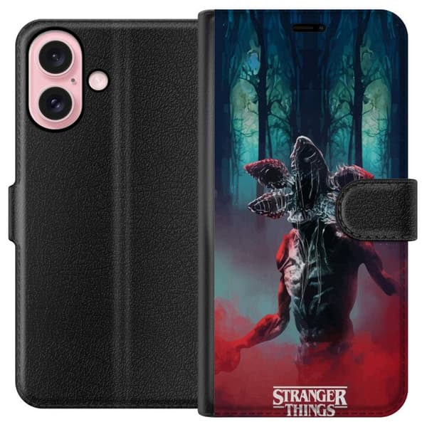 Kompatibel Tegnebogsetui til Apple iPhone 16 Stranger Things Netflix 80'ernes mystik gyser
