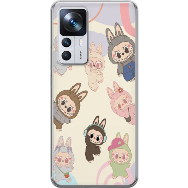 Xiaomi 12T Genomskinligt Skal Labubu Pop Mart Kollektion Motiv Figur Samling Design Populärt Art Toy Pop Mart Kreativ Grafiskt