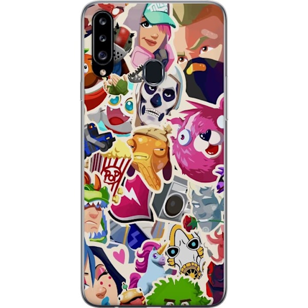 Samsung Galaxy A20s Gennemsigtig cover Fortnite