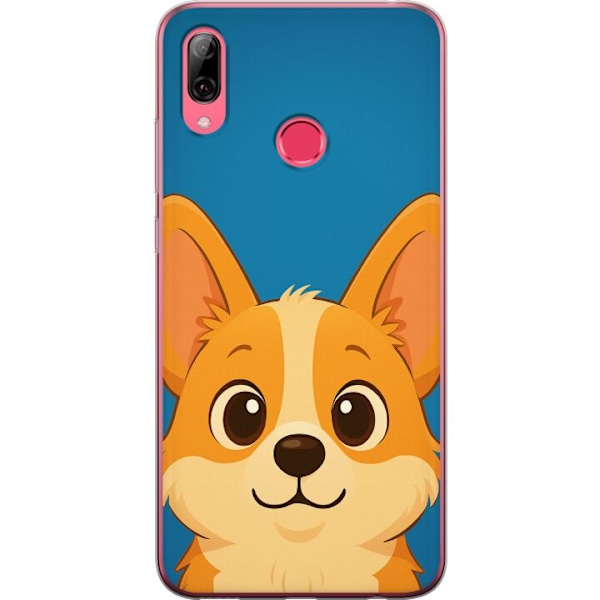 Huawei Y7 (2019) Läpinäkyvä kuori Hello Corgi