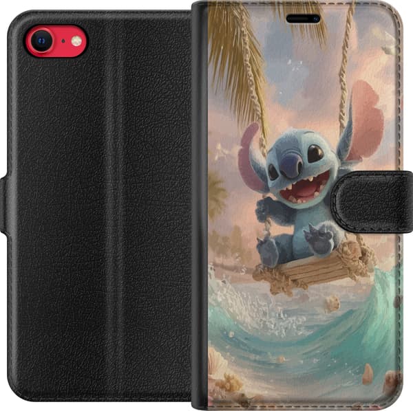 Kompatibelt Lommeboketui til Apple iPhone 8 Disney Stitch blå alien søt figur samleobjekt