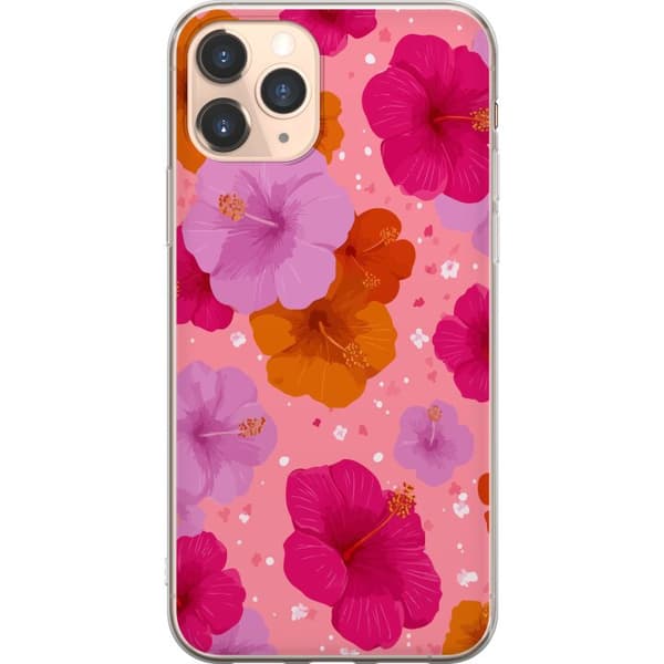 Kompatibelt Mobilskal till Apple iPhone 11 Pro Pink Hibiscus Tropical Flower Pattern