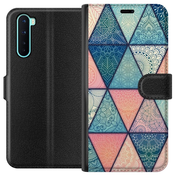 OnePlus Nord Lompakkokotelo Mandala Kolmiot