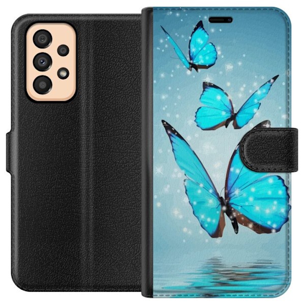 Samsung Galaxy A33 5G Plånboksfodral Glittrande Fjärilar