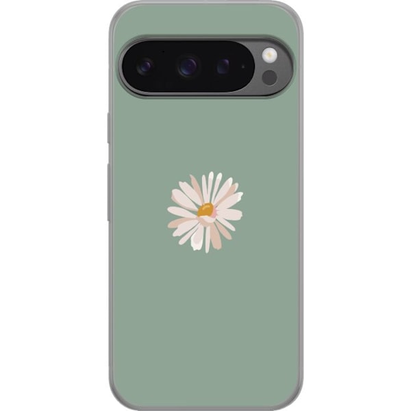 Google Pixel 9 Pro XL Läpinäkyvä kuori Vihreä Minimalikukk
