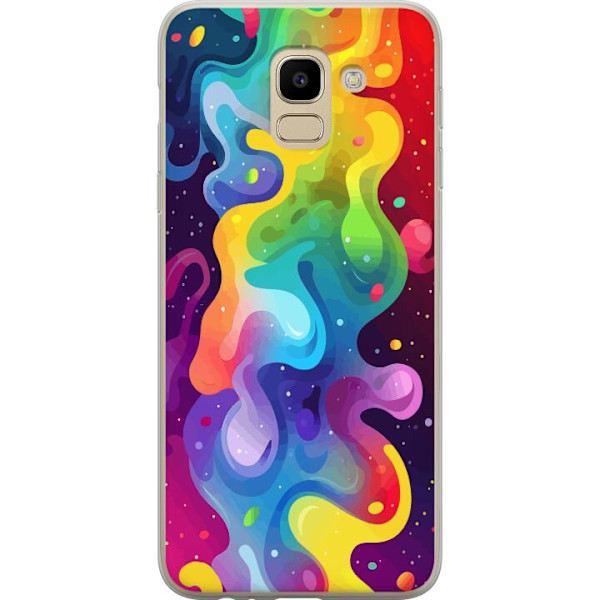 Samsung Galaxy J6 Genomskinligt Skal Color Splash Abstrakt Konst Design Färgstarkt Mönster Modern Populär Väggkonst Grafiskt Trend