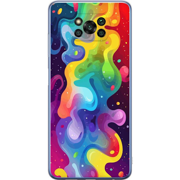 Xiaomi Poco X3 Pro Genomskinligt Skal Color Splash Abstrakt Konst Design Färgstarkt Mönster Modern Populär Väggkonst Grafiskt Trend
