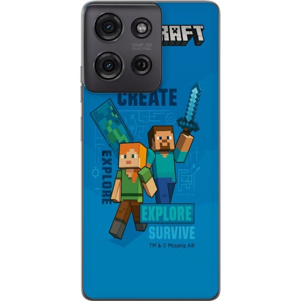 Motorola Moto G75 Läpinäkyvä kuori Minecraft Luolastot