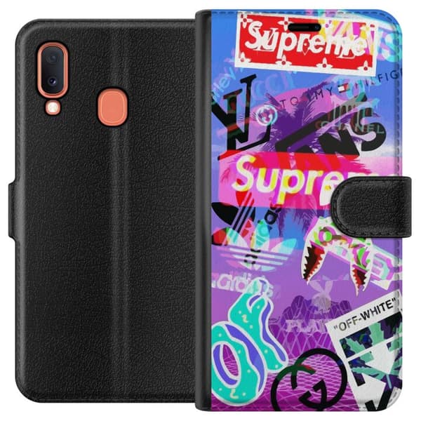Kompatibelt Lommeboketui til Samsung Galaxy A20e 3D Merker