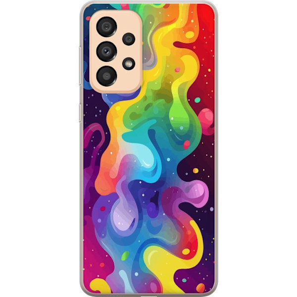 Samsung Galaxy A33 5G Genomskinligt Skal Color Splash Abstrakt Konst Design Färgstarkt Mönster Modern Populär Väggkonst Grafiskt Trend
