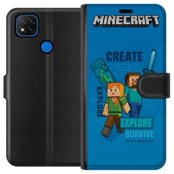 Xiaomi Redmi 9C Plånboksfodral Minecraft Caves