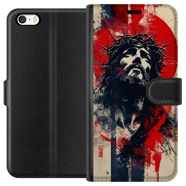 Apple iPhone 5 Lompakkokotelo Jeesus ristillä - kristillinen