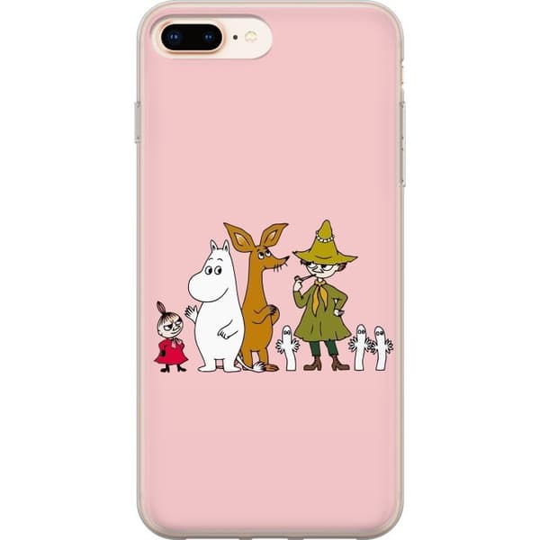 Kompatibelt Mobildeksel til Apple iPhone 8 Plus Flere figurer sammen på rosa bakgrunn