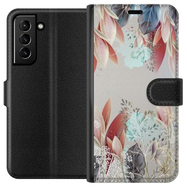 Kompatibel Tegnebogsetui til Samsung Galaxy S21+ 5G Blomster