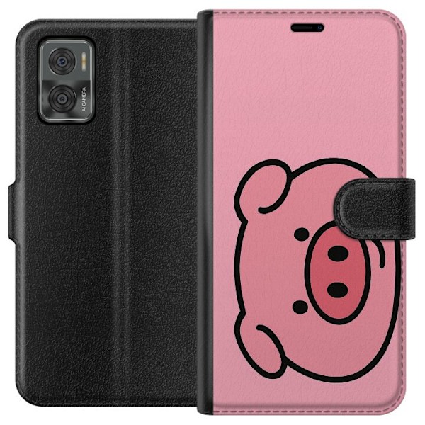 Motorola Moto E22i Lommeboketui Kawaii Piggy
