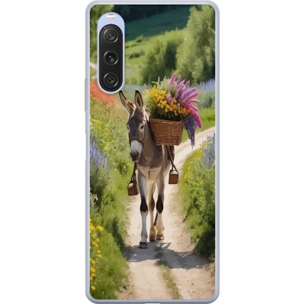 Sony Xperia 10 V Genomskinligt Skal Åsna Djurmotiv Rolig Design Naturmotiv Populär Dekor Humor Grafiskt Djurtema Exotiskt