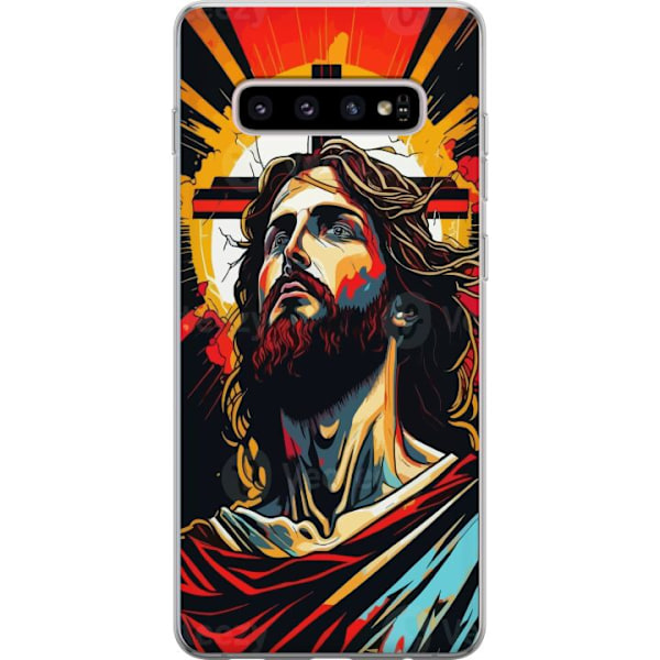 Samsung Galaxy S10+ Gennemsigtig cover Jesus & Kort - religiø